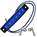 Lampă de poziție laterală impermeabilă cu 6 LED-uri pentru ambarcațiuni, remorci, camioane și rulote de 12V/24V - albastră