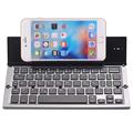 Tastatură wireless triplă pliabilă 608 cu comutare pe două canale și suport - gri