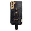 Husă cu Curea de Mână Samsung Galaxy S21 5G - 6D Crocodile