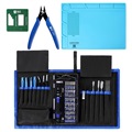 Kit de instrumente profesionale pentru repararea electronicelor 78 în 1 cu covoraș de reparare