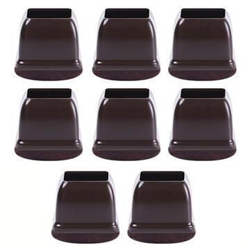 8 buc. Huse pătrate pentru picioare de scaun cu pâslă - M - Cafea