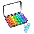 A-470 Organizator săptămânal pentru pastile cu 28 de compartimente - Negru transparent