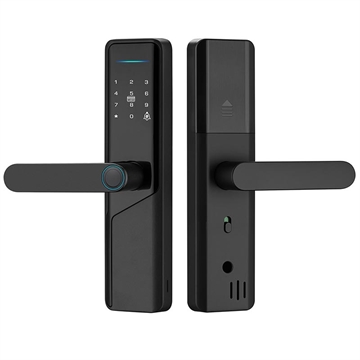 Încuietoare inteligentă a ușii A1 Tuya WiFi cu amprentă digitală cu parole dinamice și NFC - Negru