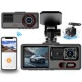 Cameră video pentru bord A16 cu 3 canale - 1080p față, 720p interior/spate, WiFi, senzor G - Negru