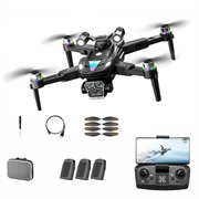 A168 Drone RC fără perii cu camere duble 8K, flux optic - negru