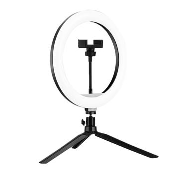 A26 Desktop 10" LED Selfie Ring Light Tripod Stand Suport pentru telefon Clip Mount Vlogging Video Light Live Broadcast Kit