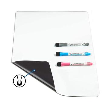 Tablă albă magnetică A4 din PET cu 3 markere și radieră