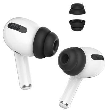 AHASTYLE PT99-2 1 Pereche pentru Apple AirPods Pro 2 / AirPods Pro Silicon Ear Tips Bluetooth Earphone Earphone Ear Caps Cover, Dimensiunea M - Negru