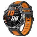 Ceas inteligent AK122 de 1.7" - Apeluri prin Bluetooth, monitorizare a ritmului cardiac, SpO2, IP68 - Negru / Portocaliu