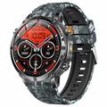 Ceas inteligent AK122 de 1.7" - Apeluri prin Bluetooth, ritm cardiac, SpO2, IP68 - Camuflaj albastru