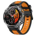 Ceas inteligent AK125 de 1.7" - Apeluri prin Bluetooth, ritm cardiac, SpO2, lanternă, IP68 - Negru / Portocaliu