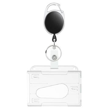 Suport pentru carduri de acces / ID cu carabină cu cordon retractabil