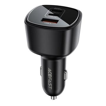 Încărcător auto Acefast B18 200W - 2x USB-C, USB-A - Negru