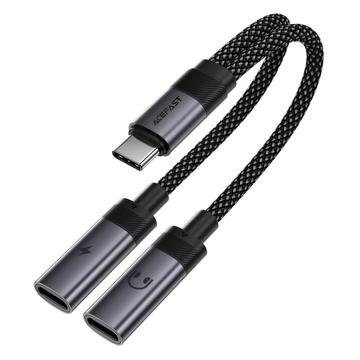 Acefast J14 Adaptor și splitter audio USB-C - Gri