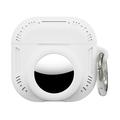 Husă din silicon 2-în-1 pentru AirPods 5/4/AirTag cu carabină – Alb