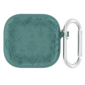 AirPods 4 Carcasă din silicon lichid cu model floral și carabină