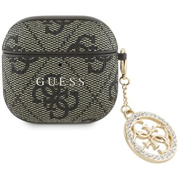 Carcasă AirPods 4 Guess 4G Strass Charm - maro