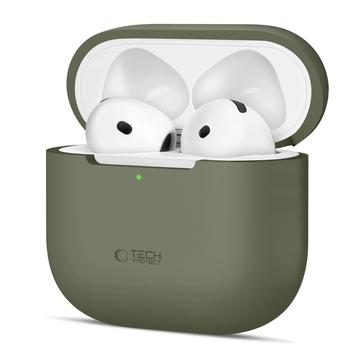 Carcasă din silicon AirPods 4 Tech-Protect - verde măsliniu