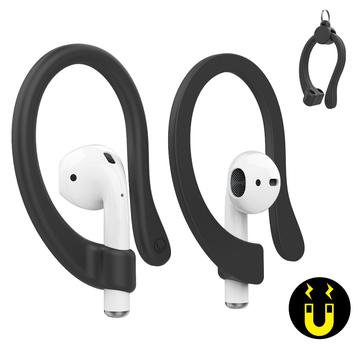 AirPods / AirPods Pro Magnetic Silicone Magnetic Ear hooks - Negru