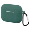 AirPods Pro 3 Carcasă din silicon lichid cu model floral și carabină - verde închis