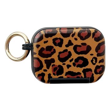 Carcasă AirPods Pro 3 cu imprimare de leopard, suport pentru telefon și oglindă de machiaj