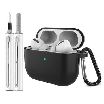 Carcasă din silicon pentru AirPods Pro 3 cu carabină și stilou de curățare