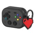AirPods Pro 3 Vintage Game Console Style carcasă din plastic cu pandantiv inimă - negru