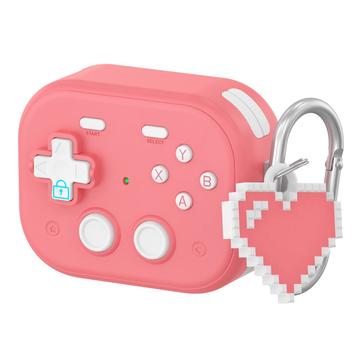 AirPods Pro 3 Vintage Game Console Style Plastic Case cu pandantiv inimă - roz