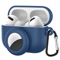 Husă Silicon cu Carabinieră AirPods Pro/AirTag - Bleumarin