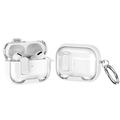 Carcasă hibridă de protecție AirPods Pro cu blocare și cârlig - Alb / Transparent