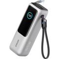 Anker 25000mAh Power Bank 165W cu 2 cabluri USB-C integrate - Argint