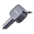 Încărcător auto Anker Nano 75W cu cablu USB-C retractabil și port USB-C - Gri