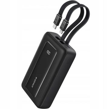 Anker PowerCore 10000mAh Power Bank cu cabluri USB-C și Lightning integrate - 30W - Negru