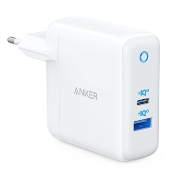 Încărcător de perete cu două porturi Anker PowerPort PD+ 2 - 35W - Alb