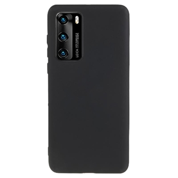 Husă TPU Mată Antiamprentă Huawei P40 - Negru