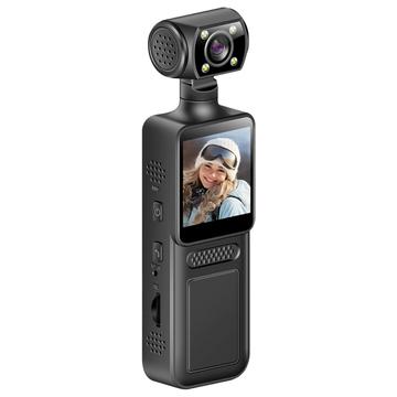 Cameră de acțiune sport 4K anti-vibrație cu vedere pe timp de noapte - Negru