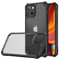 Husă Hibrid iPhone 14 Pro - Anti-Shock - Fibră De Carbon - Negru