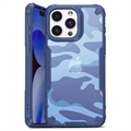 Husă Hibrid iPhone 15 Pro - Anti-Shock - Camuflaj - Albastru