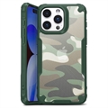 Husă Hibrid iPhone 15 Pro - Anti-Shock - Camuflaj - Verde