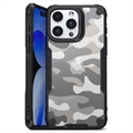 Husă Hibrid iPhone 15 Pro Max - Anti-Shock - Camuflaj - Negru