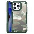 Husă Hibrid iPhone 15 Pro Max - Anti-Shock - Camuflaj - Verde