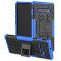 Husă Hibrid Cu Stand Samsung Galaxy S10 - Anti-Slip - Albastru / Negru