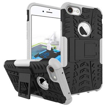 Husă hibridă anti-alunecare pentru iPhone 7/8/SE (2020)/SE (2022) - neagră/albă