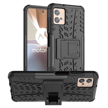 Husă Hibrid Antialunecare cu Stand Motorola Moto G32 - Negru