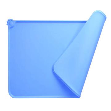 Covoraș antiderapant din silicon pentru hrana animalelor de companie - 47x30cm - albastru