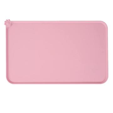 Covoraș antiderapant din silicon pentru hrana animalelor de companie - 47x30cm - roz