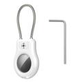 Husă Apple AirTag/AirTag 2 cu curea din oțel inoxidabil - Alb
