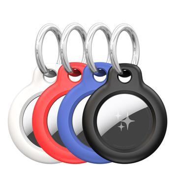 Set Husă din plastic cu breloc Apple AirTag Dux Ducis - 4 buc. - Negru / Albastru / Roșu / Alb