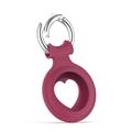 Apple AirTag AirTag Heart Design Silicon Case - Roșu vin