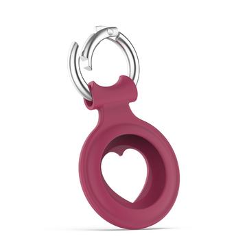Apple AirTag AirTag Heart Design Silicon Case - Roșu vin